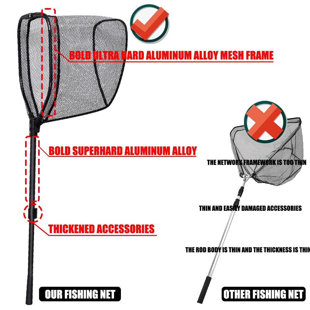 Large Size Aluminum Alloy Fish - Landing Net Telescopic review and price